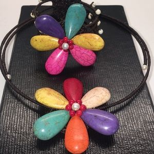 2 piece jewelry set; necklace and bracelet